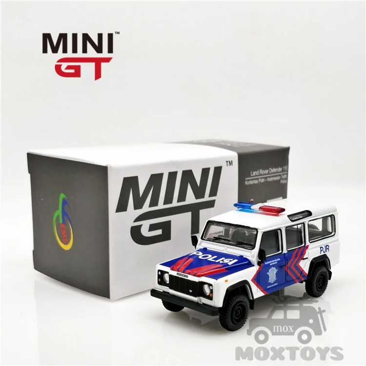 

Мини GT 1:64 Land Rover Defender 110 Korlantas, индонезийский Национальный трафик, литая модель автомобиля