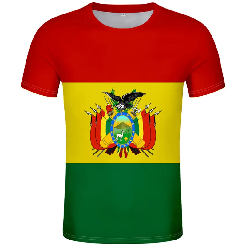 

Футболка Боливия, самодельная футболка с бесплатным именным номером, футболка с надписью символа страны боо-нации, флаг Испании, колледжа, о...