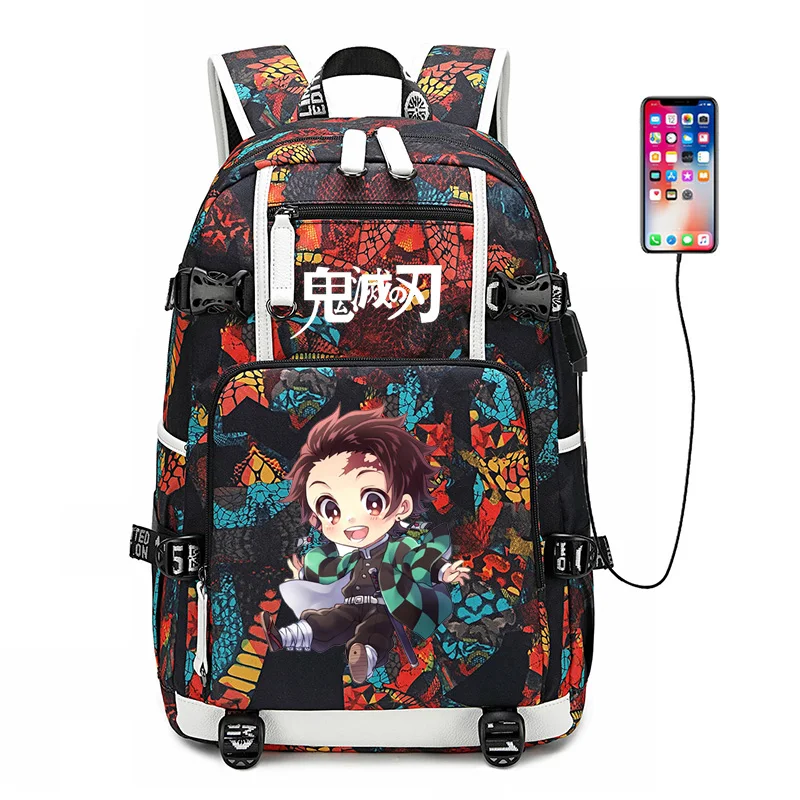 Demon Slayer: Kimetsu no Yaiba женский рюкзак аниме Bookbag нейлоновые школьные сумки большой дорожный рюкзак унисекс рюкзак для ноутбука