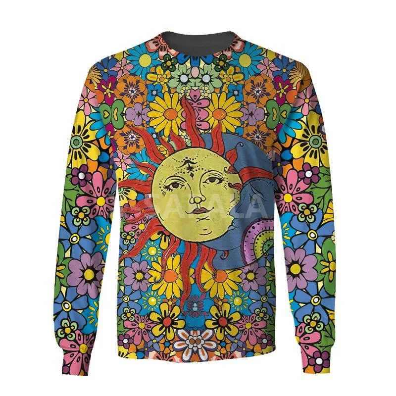 

Hippie Sun And Moon Flower 3D Print Spring Hoodie Man Women Harajuku 1 Outwear Zipper Pullover Sweatshirt Casual Unisex style-1
