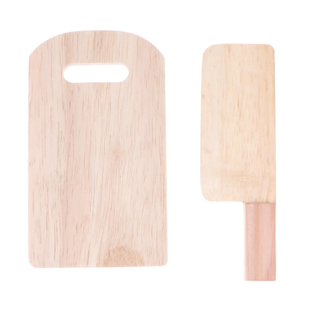 Role Play Kitchen Toy Wooden Chopping Board & Cutter Food Children | Toys