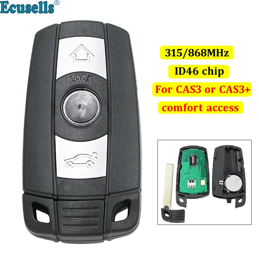Smart keyless go дистанционный ключ 3 BTN 315 МГц 868 ID46 чип для BMW CAS3 + 1 5 серии X5 X6 2006 2011 Удобная