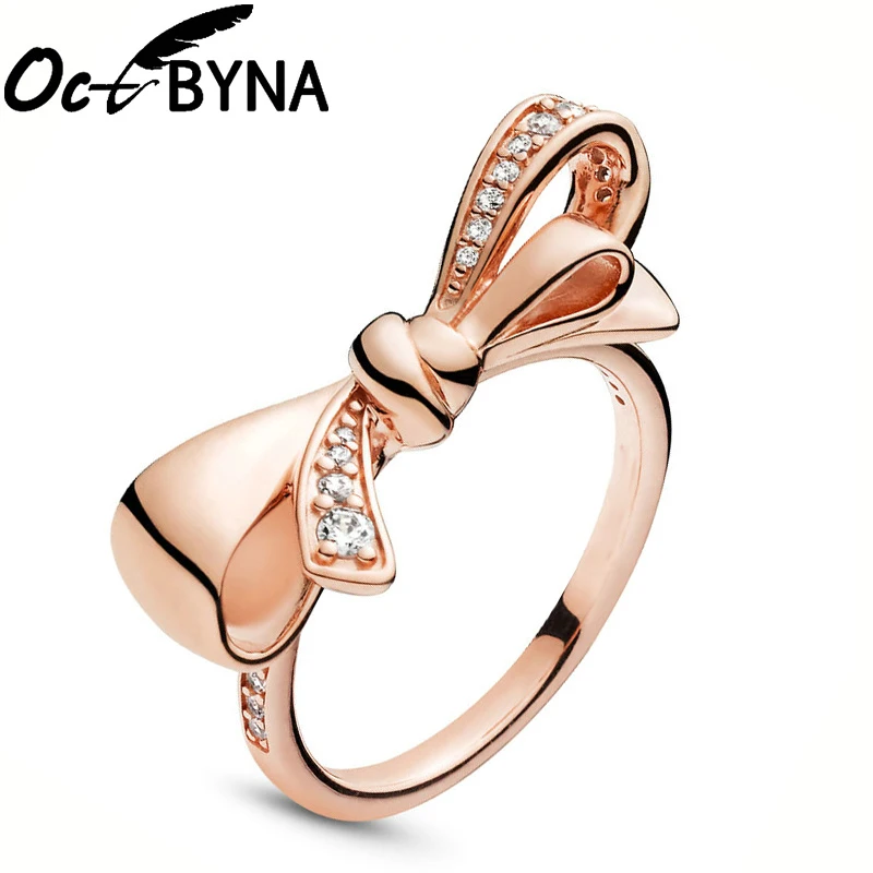 Женское кольцо в виде короны и принцессы Octbyna серебристое розовое золото