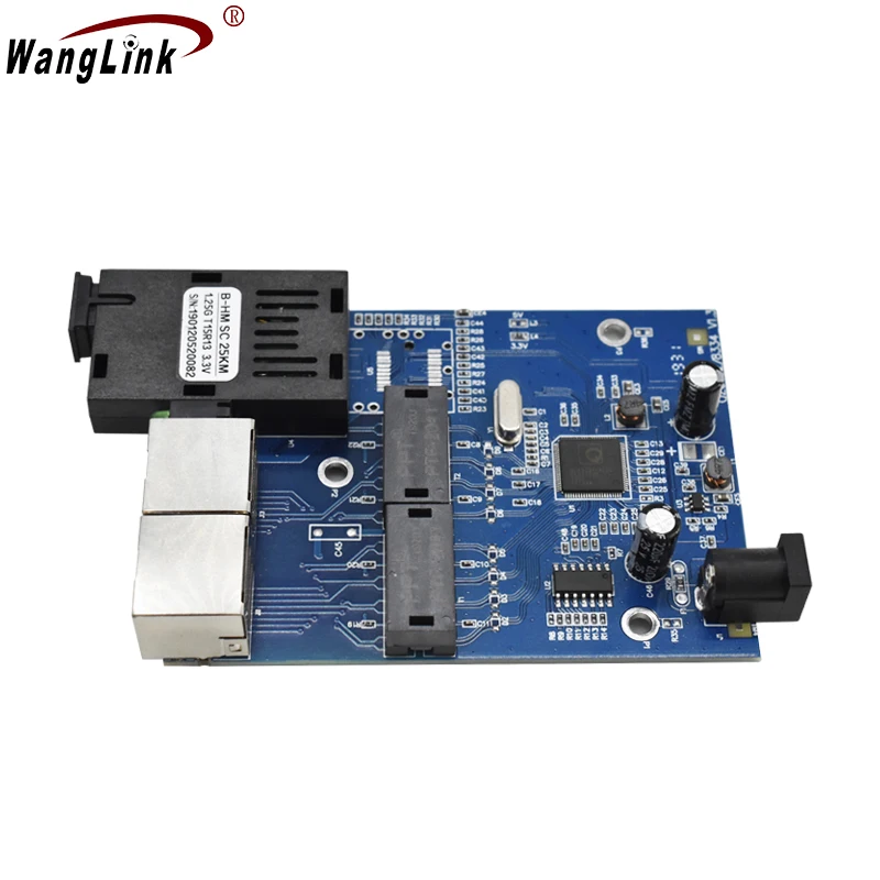 10/100/1000M Ethernet fiber switch 2 RJ45 UTP 1 SC fiber Gigabit Fiber Optical Media Converter 2SC 2RJ45 Ethernet PCB