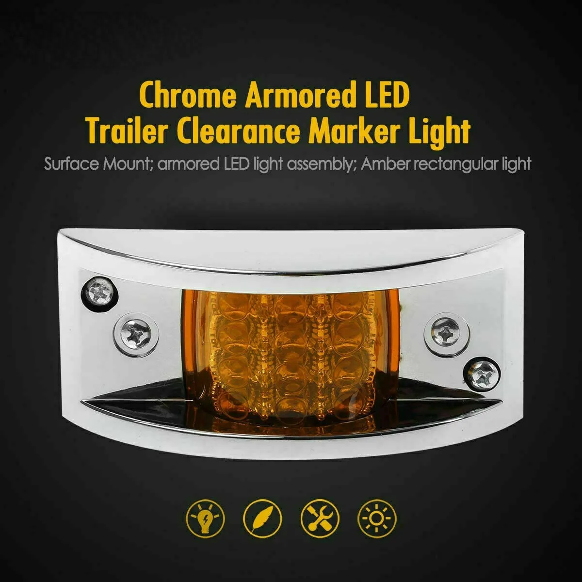 

Led Lights 2X 12 LED Amber Side Marker Tail Light For Pickup Truck Lorry Trailer Chrome Armored LED Trailer Clearance