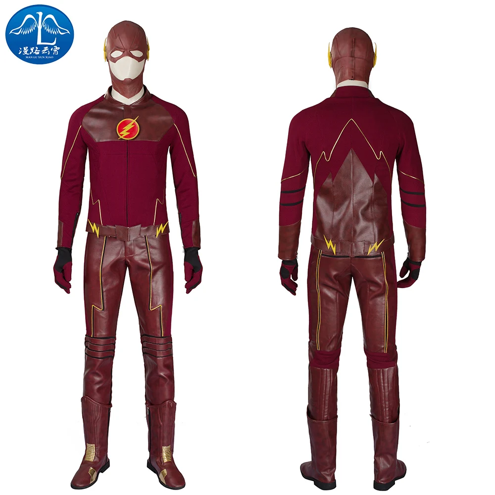 Флэш сезон 2 Косплэй костюм Карнавальные костюмы на Хэллоуин супергероя Бэрри