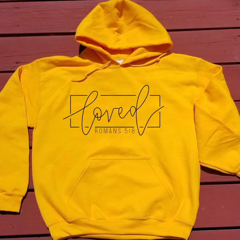 

Loved Christian Hoodies Women Jesus Hope Faith Love Slogan pure cotton goth Casual Pullover Girl Tumblr Clothing Drop Shipping