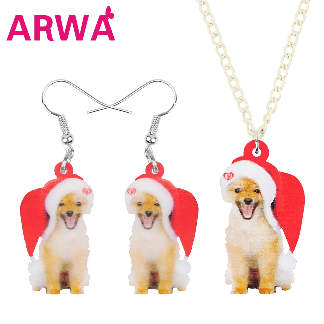 Bonsny акриловые рождественские шляпы золотой ретривер украшение для собаки набор