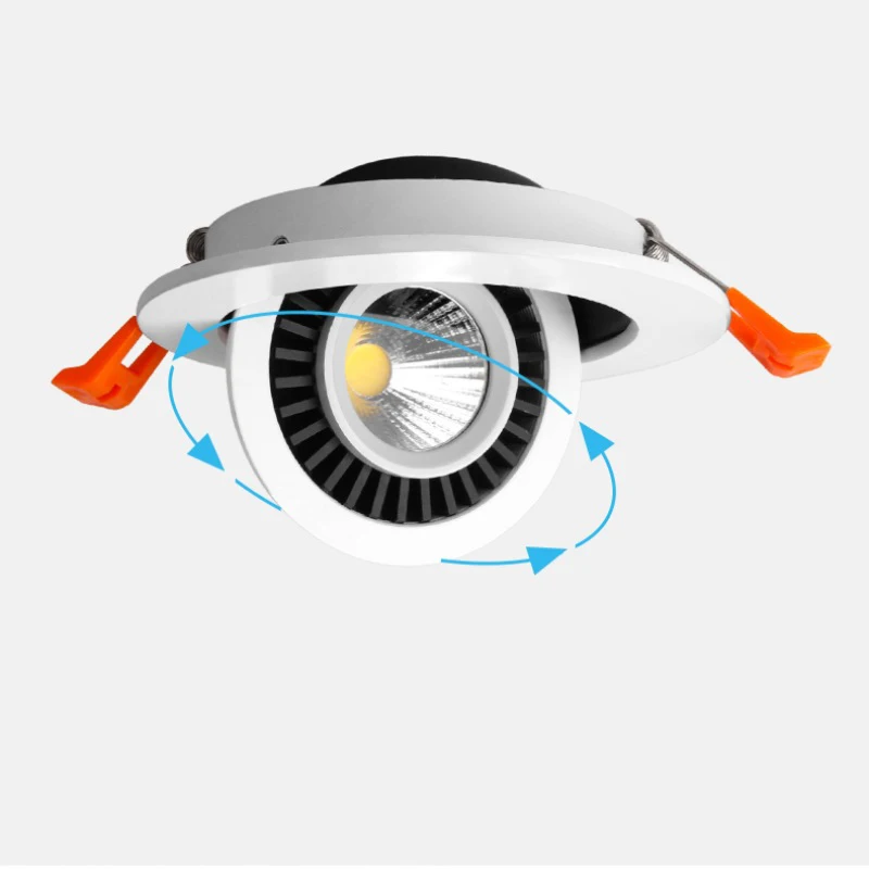 QLTEG-luz descendente LED regulable, 5w, 7w, 10w, lámpara empotrable de techo, foco de rotación de 360 grados, CA, 110v, 220V, bombilla LED interior de 4000K