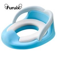 potty training seat for kids boys girls comfortable toddler toilet seat for baby with cushion handle and backrest
