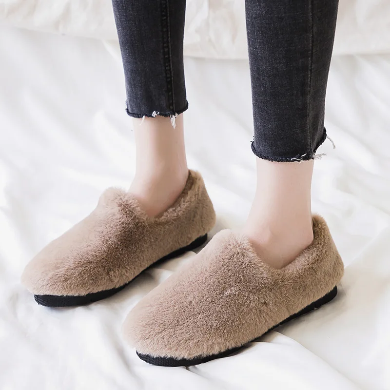 Женская обувь с мехом Новинка зимы 2019 Обувь в горошек бархатом для учащихся из