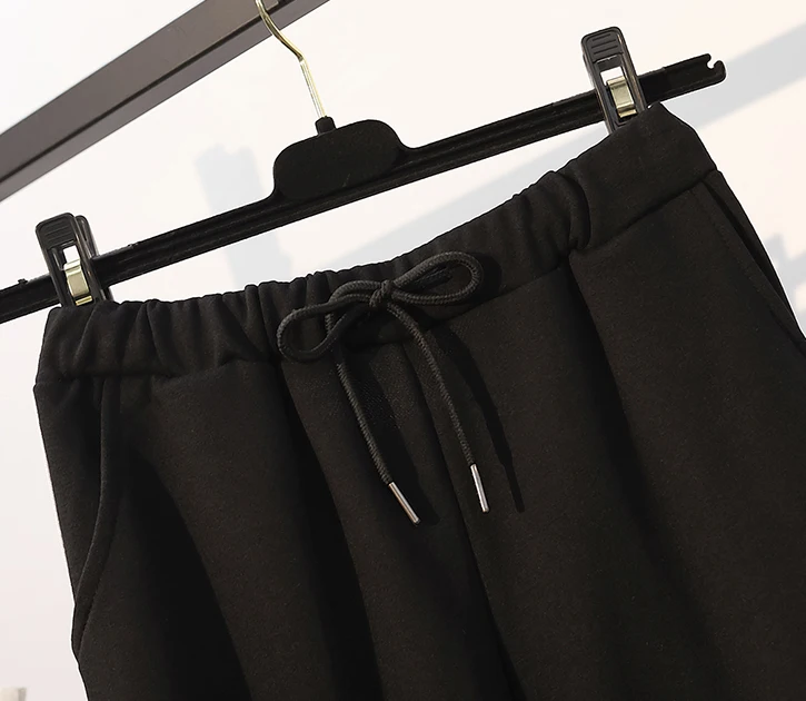 YICIYA черный плюс размер большой 4xl 5xl Женский комплект из 2 предметов спортивные костюмы Костюмы комплект из толстовки топ и брюки костюмы одежда