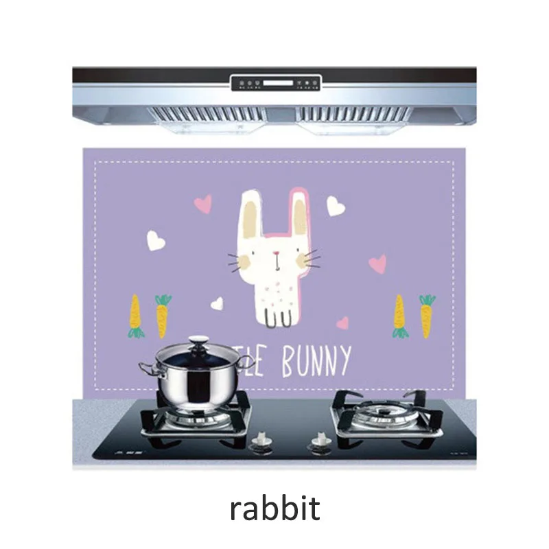 rabbit Домашние обои милые, Мультяшные, прозрачные термостойкие масляные Наклейки 60*90 см водонепроницаемые самоклеящиеся наклейки на стены - Цвет: rabbit