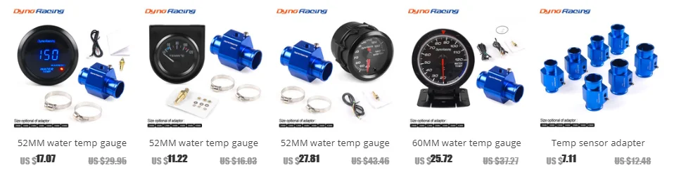 Dynoracing 2 ''52 мм Автомобильный 7 цветов светодиодный датчик температуры воды 40-140 градусов Цельсия высокая скорость с Температура воды соединение трубы датчик адаптер