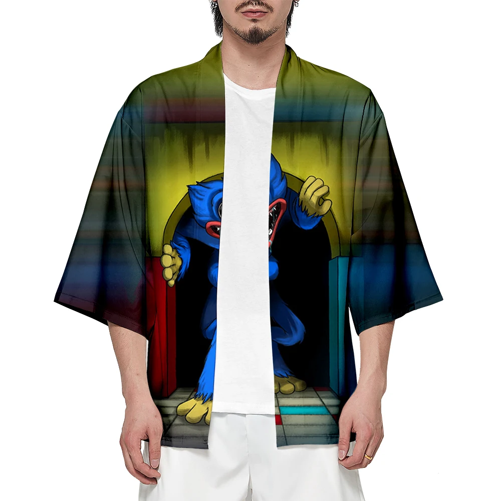 

Poppy Playtime Kimono 3D Short Sleeve Women Men's Tracksuit Harajuku Streetwear 2021 Horror Game Huggy Wuggy Unisex Clothes