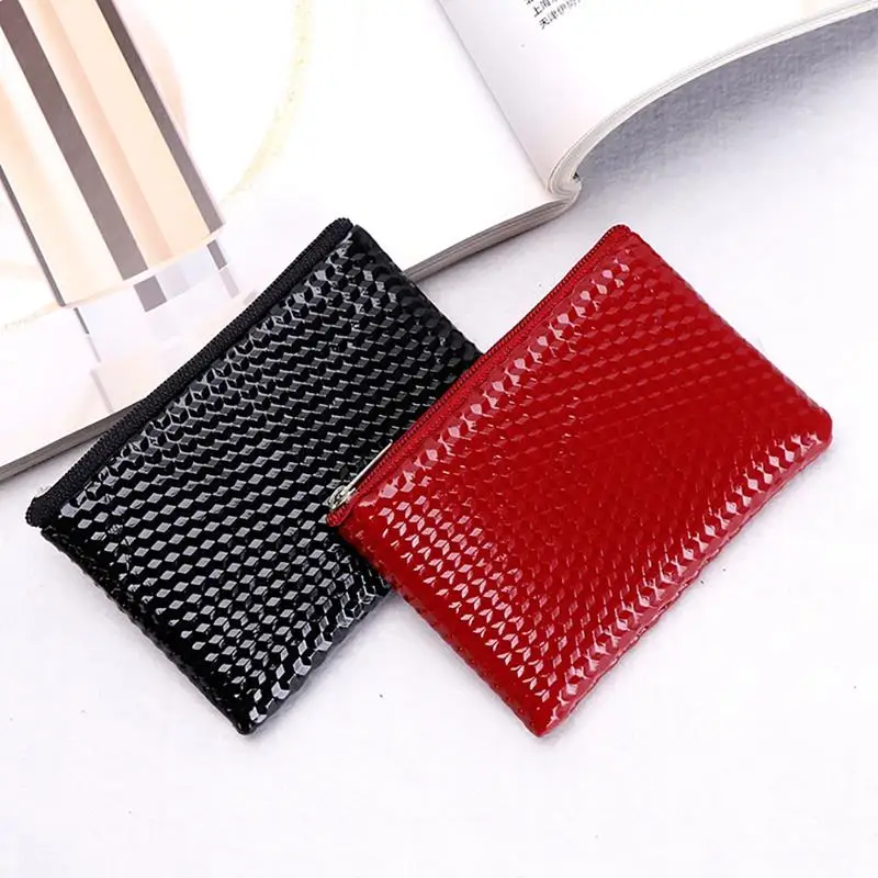 

coofit 1pc Solid Color Mini Coin Purse Portable Rectangle Zipper Change Pouch Solid Color Coin Pouch Unisex
