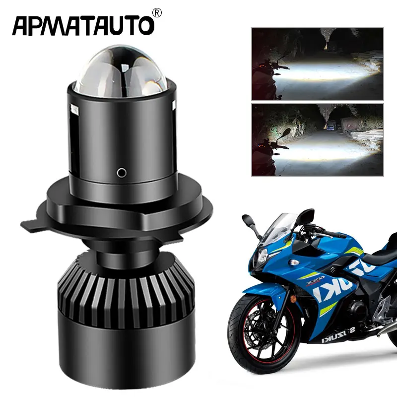 

1PCS H4 6800LM LED Motorcycle Lens Headlight Hi/Lo Beam bulb HS1 H4 moto 6000K for Suzuki GSX GSX250R GW250 motorcycle Lamp