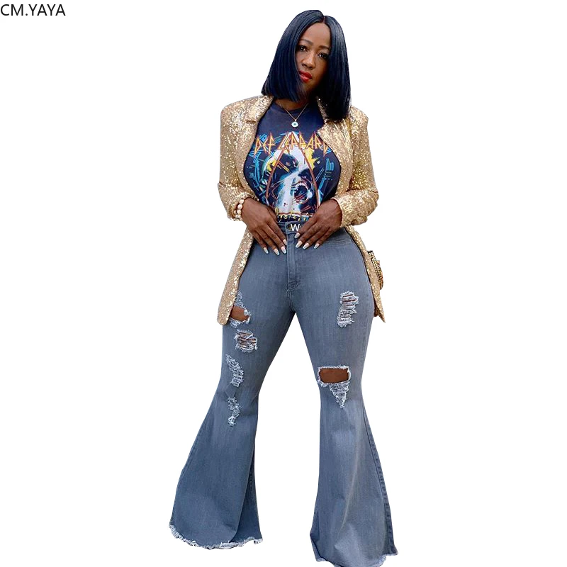 Новые зимние джинсовые брюки для женщин Ретро сплошного размера плюс джинсы