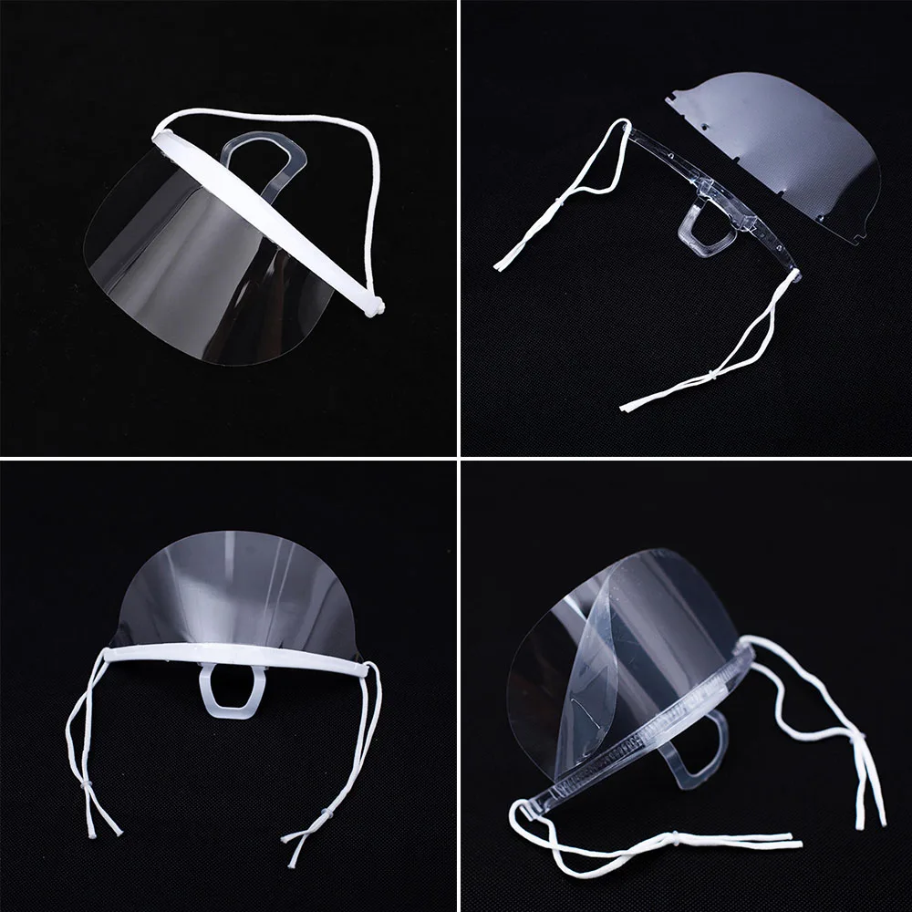 

New 10 Pcs Reused Transparent Anti-fog Face Mask Plastic Anti-splash Kitchen Catering Supplies Health Care Accessories