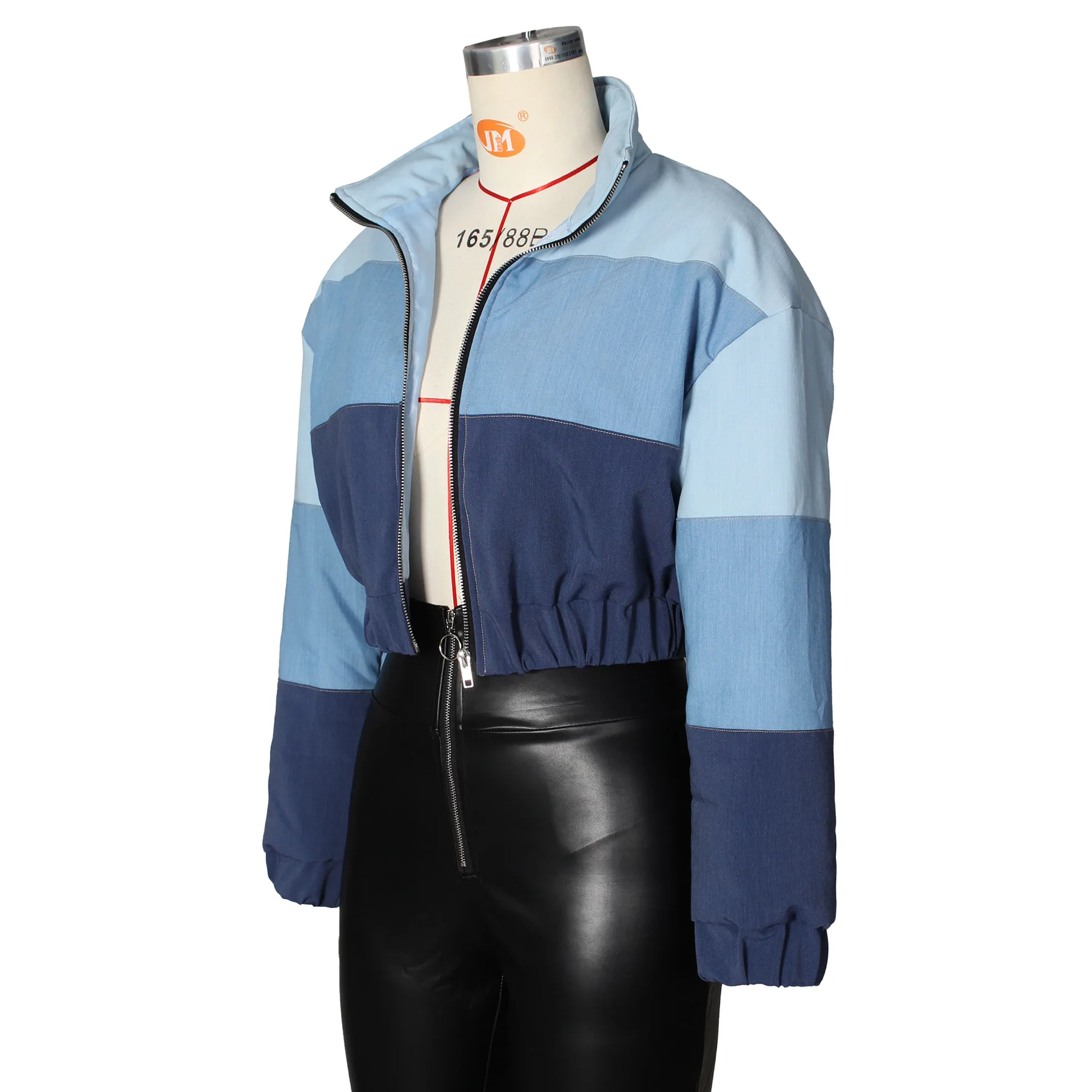 Casual Winter Woman Jacket Coat Thick Warm Parkas Color Patchwork Zipper Up Full Sleeve Female Outwear Coat Streetwear Outfits