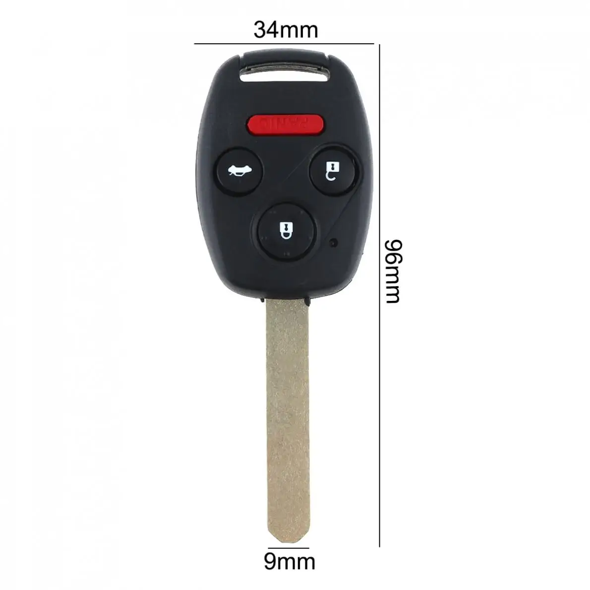 2pcs/lot 4 Button Keyless Entry Remote Car Key Fob Shell Clicker with Chip Uncut Blade for 2003 2004 2005 2006 2007 Honda Accord |