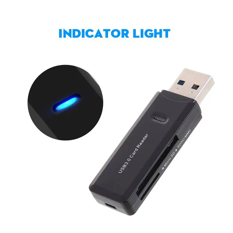Mini USB 3.0 High Speed Card Reader Class10 Support Micro SD TF MMC SDXC with LED Indicator Memory Readers | Компьютеры и офис