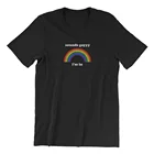 Футболка женская хлопковая с круглым вырезом и принтом I'm In Rainbow