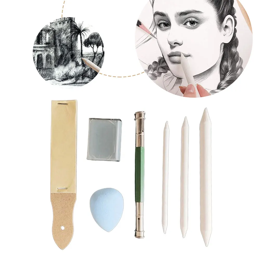 

Art Blenders Set DIY Blending Stumps Tortillions Double-Ended Sketch Marker For Student Artists Design Painting Supplies 7PCS