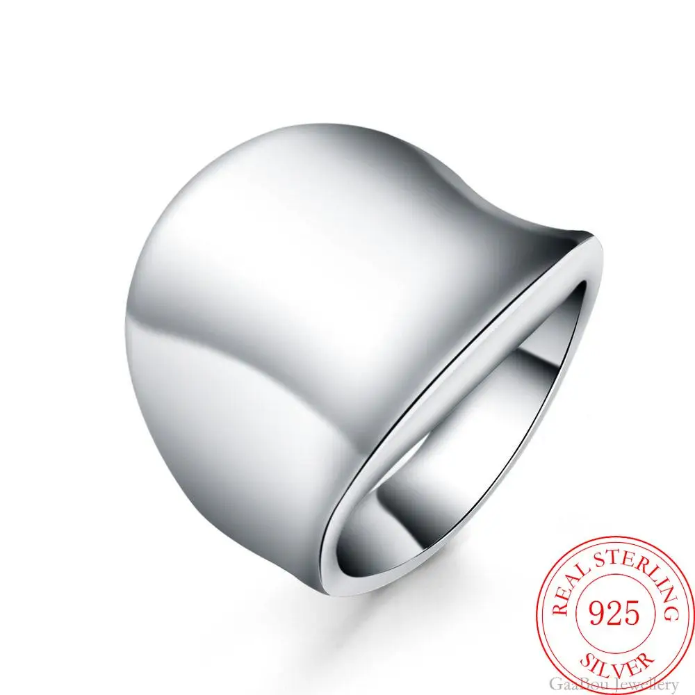 

925 Sterling Silver Women's Vintage wide Ring Adjustable Party Personalized Luxury Jewelry For Girls