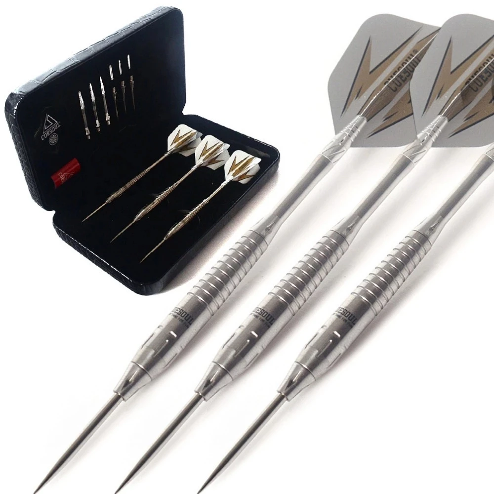 CUESOUL Fighting-Soul 19g 95% Tungsten Conversation Steel Tip Darts With Luxury Cue Case