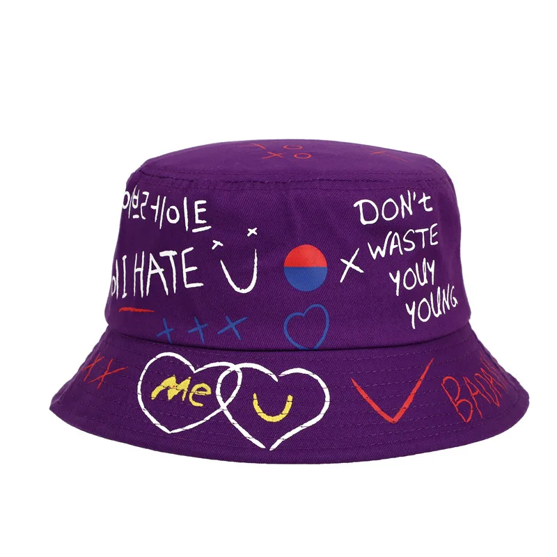 Панама женская хлопковая с принтом Повседневная Уличная шапка в стиле хип-хоп