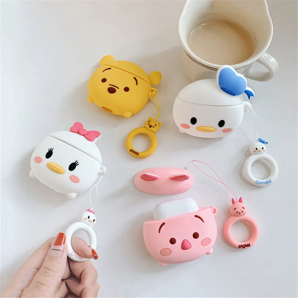 Сумка для Apple Airpods, 2 поколения, Мультяшные наушники, защитные чехлы, беспроводной ремешок, гарнитура, силиконовая коробка