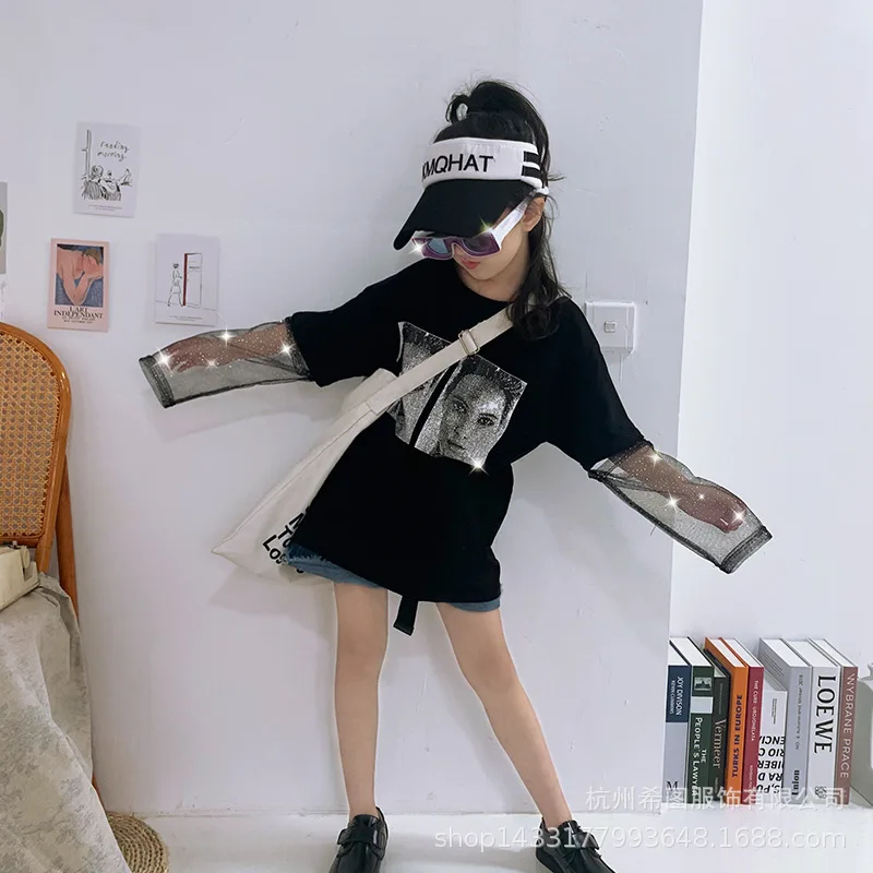 Новинка Весенняя футболка для девочек 2020 Европейская и американская Съемная