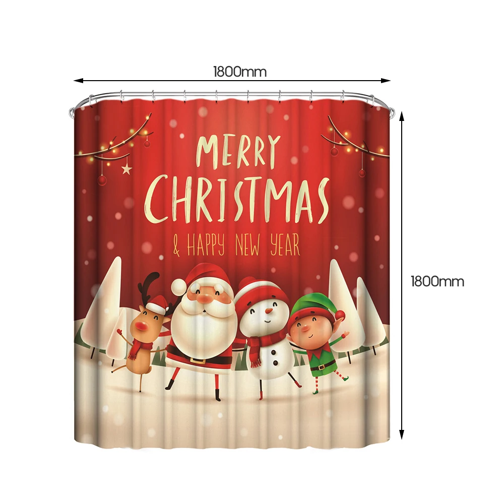 3d занавески для душа Рождественская печатная занавеска ванной комнаты