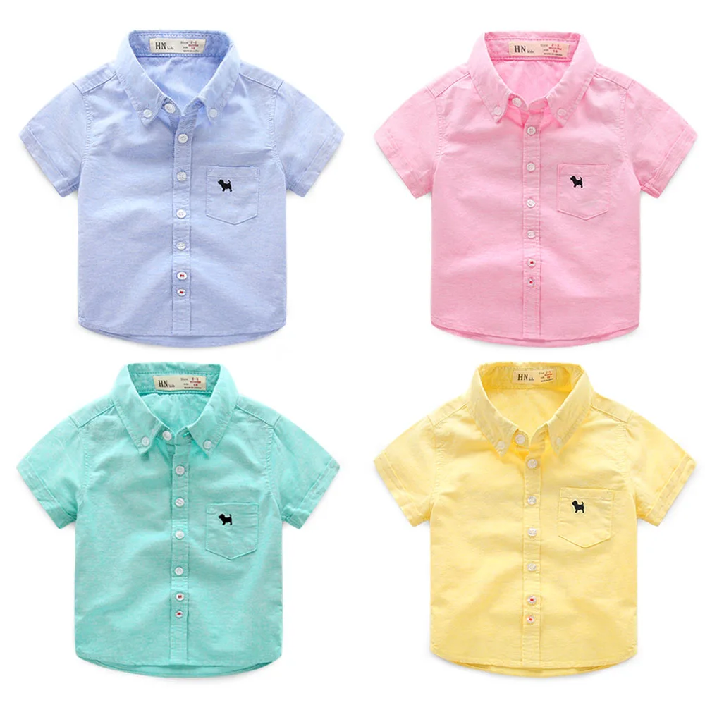 

Новинка 2020, рубашка с коротким рукавом для мальчиков, летняя одежда, весенняя и осенняя одежда, новая детская одежда, трендовая Корейская ру...