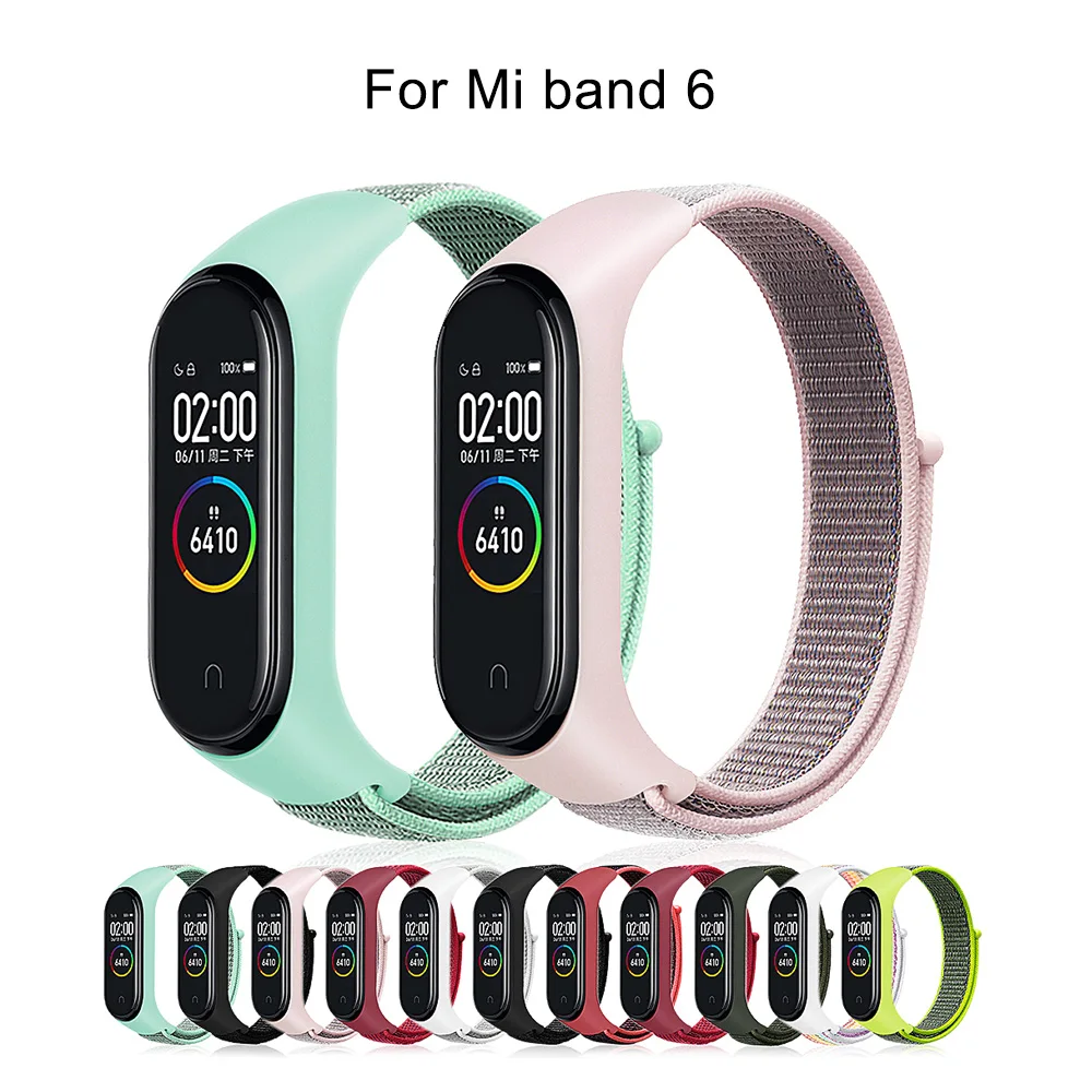 

For Xiaomi Mi band 6 Strap Bracelet Nylon TPU Wristbands Smart Accessories