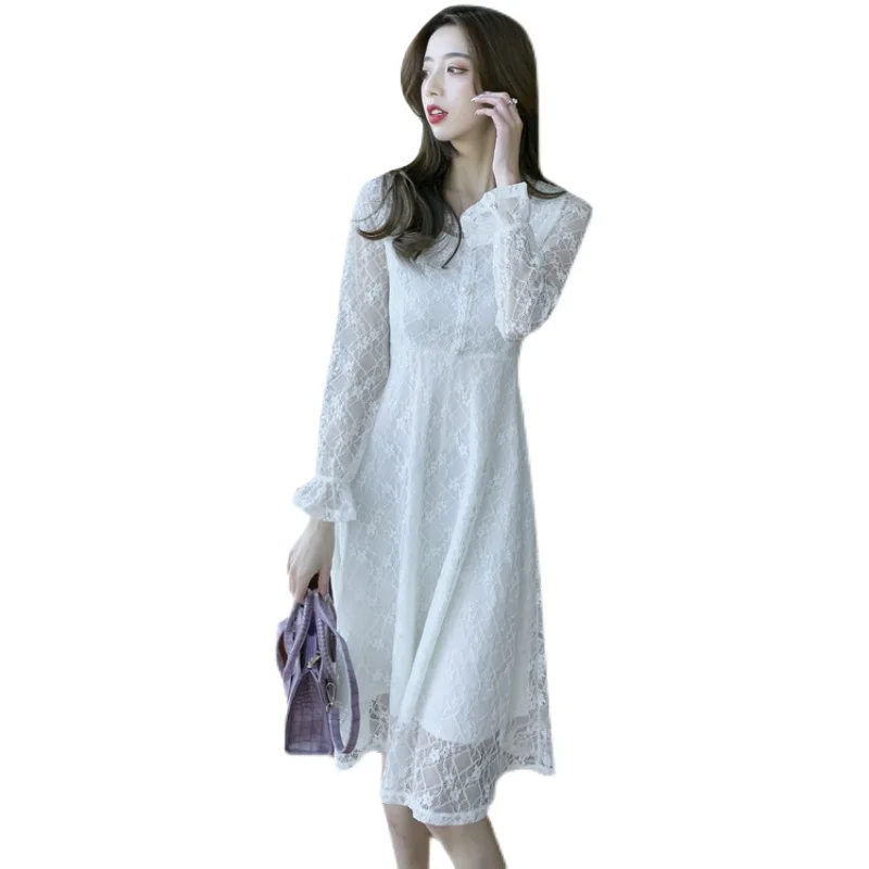 

COIGARSAM Lace Women one-piece dress korean New Spring Dresses 76815876855