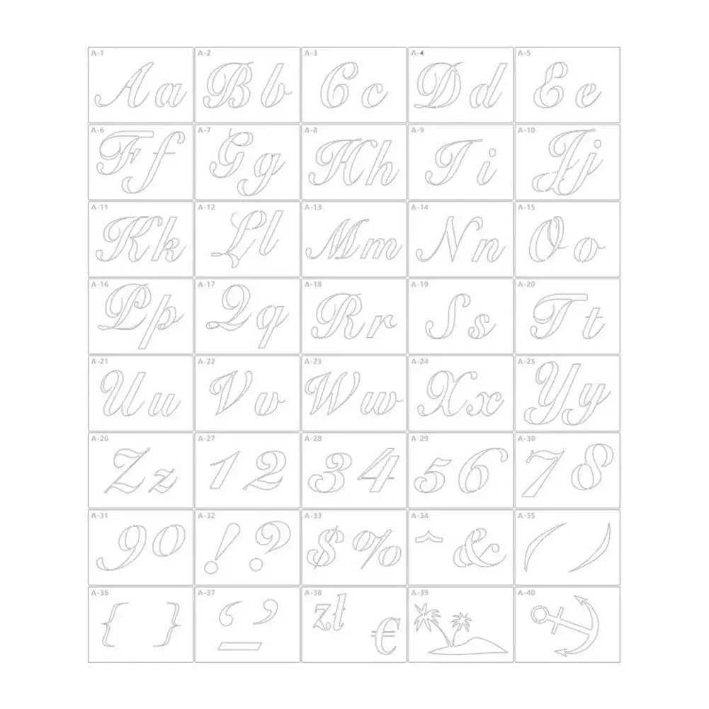 40 шт./компл. буквы номер алфавитные трафареты шаблон планировщик дневник боли