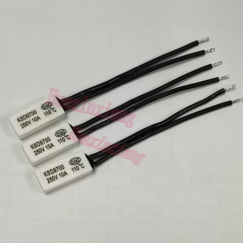 

10PCS/Lot Ceramic KSD9700 10A 250V Temperature Switch Normally close/closed Thermostat Thermal Protector 40-130 Degree