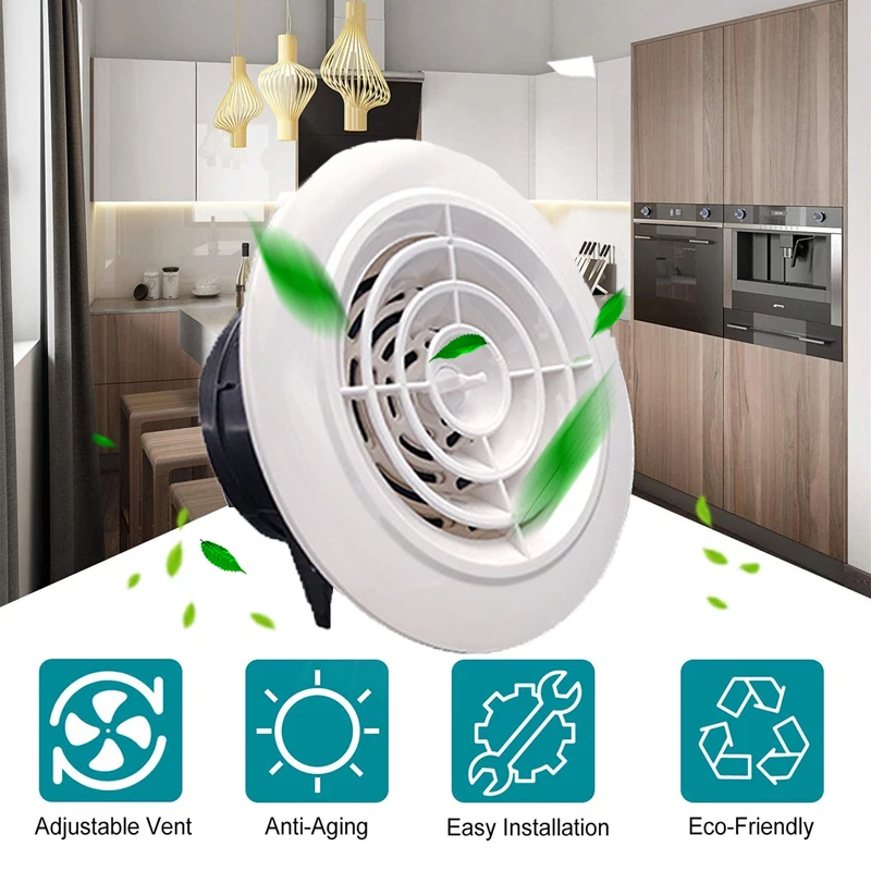 

Круглая вентиляционная решетка из АБС-пластика 75/100 мм, Крышка вентиляционного отверстия, выпускная отверстия и впускная настенная Вентиля...