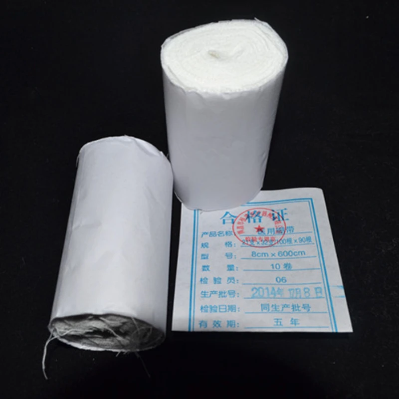 

8*600cm One Pack of Ten Rolls of Pure Cotton High-quality Non-fat Gauze Dressing Roll