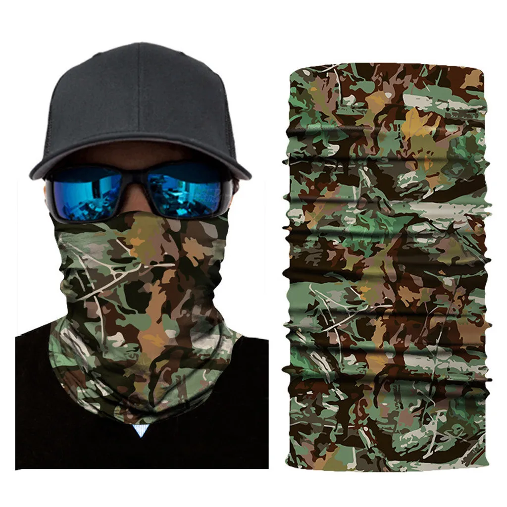 

Men Cycling Bicycle Motorcycle Headband Scarf Neck Warmer Camouflage Print Face Mask Ski Balaclava Headband Full Face Shield