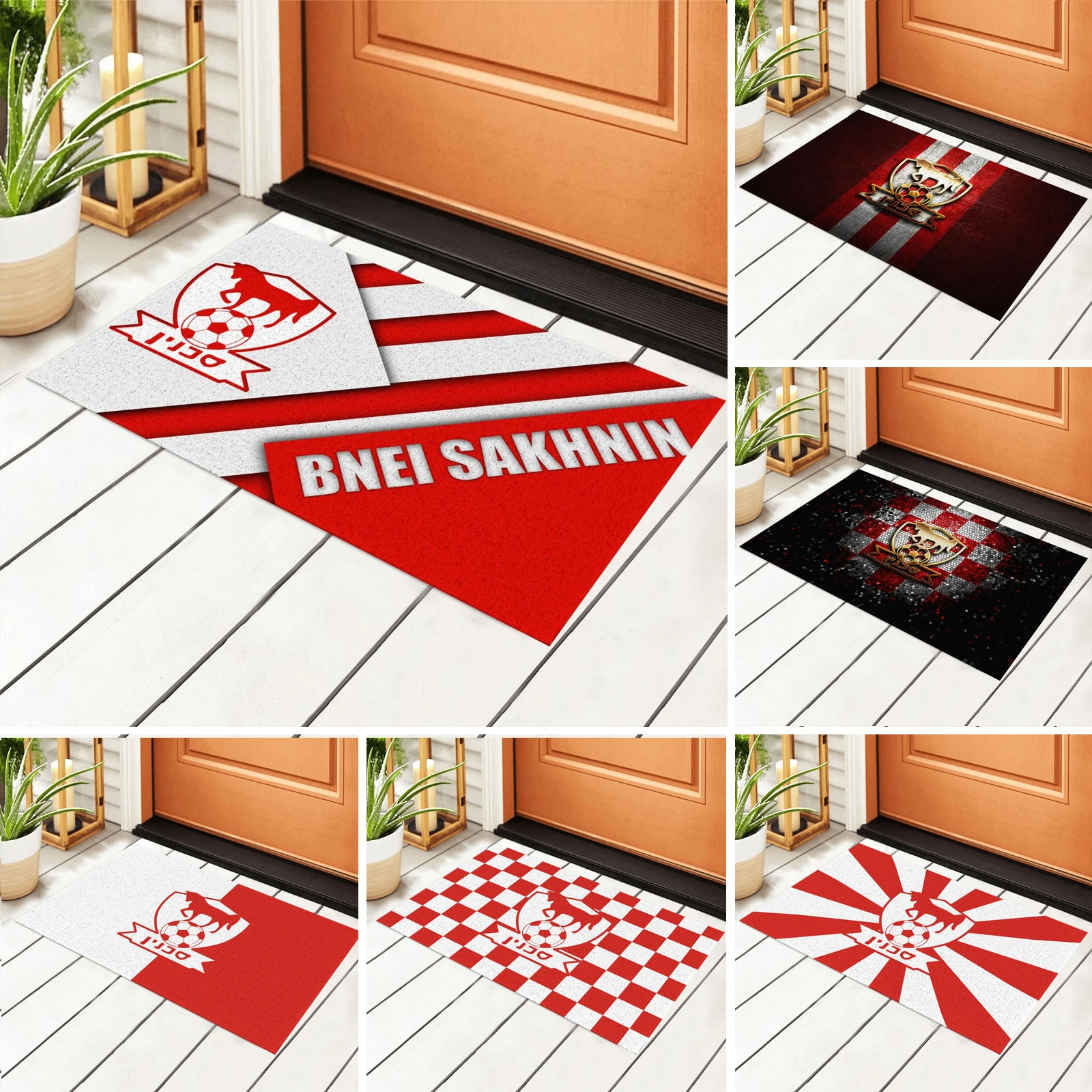 

Israel Bnei Sakhnin Fc Front Door Welcome Mat Heavy Duty Welcome Doormat for Indoor Outdoor Rug Entryway Mats, 15.7x23.6in
