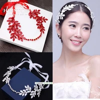 himstory roman goddess hairband headband handmade redwhite leaf wedding hair accessories women tiaras hairwear