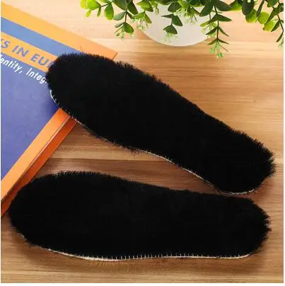 2 Pairs 2 пары,, стельки из чистой шерсти, зимние теплые мужские и женские ботинки из овечьей кожи, плюшевые хлопковые стельки, Меховая стелька, размер 35-46 - Цвет: 2 Pairs