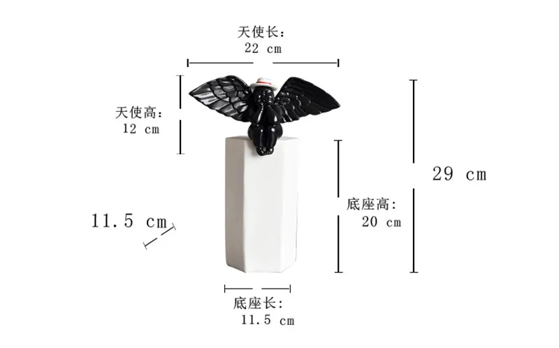 

[MGT] Europe originality Black White Angel in the hat Resin modern Home decor Art Decoration decoration craft ornaments statues