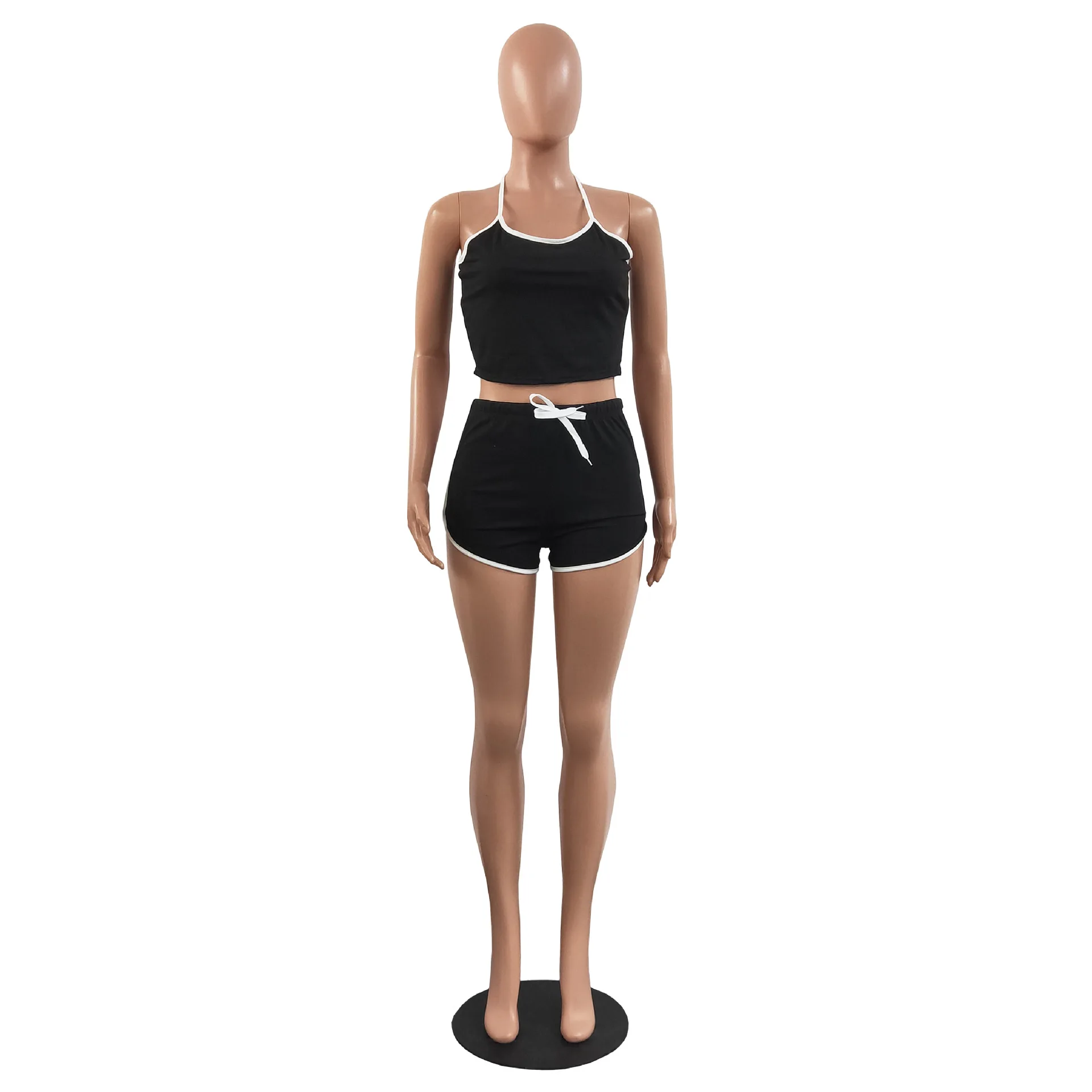 

Женский спортивный костюм с шортами, костюм из двух предметов для фитнеса, боксерский короткий топ размера 3XL, летняя одежда