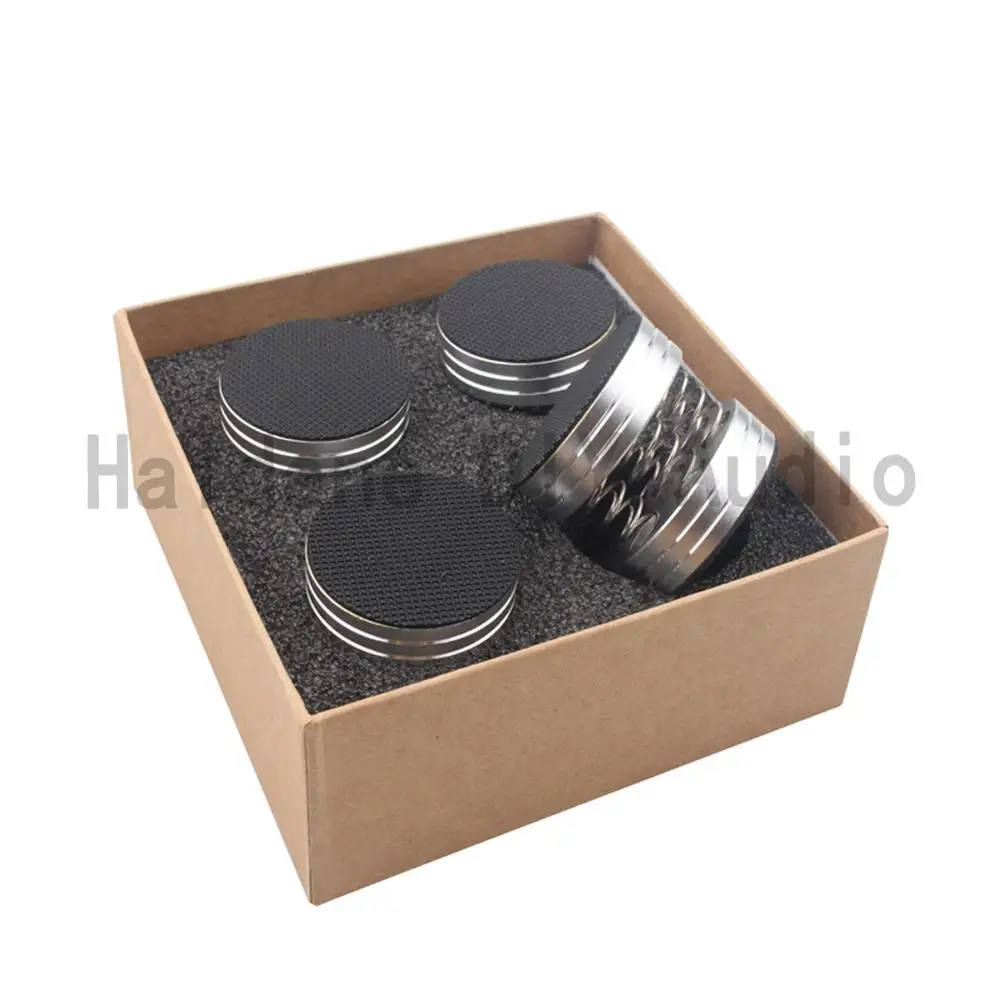 

Haldane 4pcs HIFI Aluminum Alloy Speaker Spike Audiophile Shock Spikes Spring Damping Pad Audio Stand Feet Amp Cone Speaker Pad