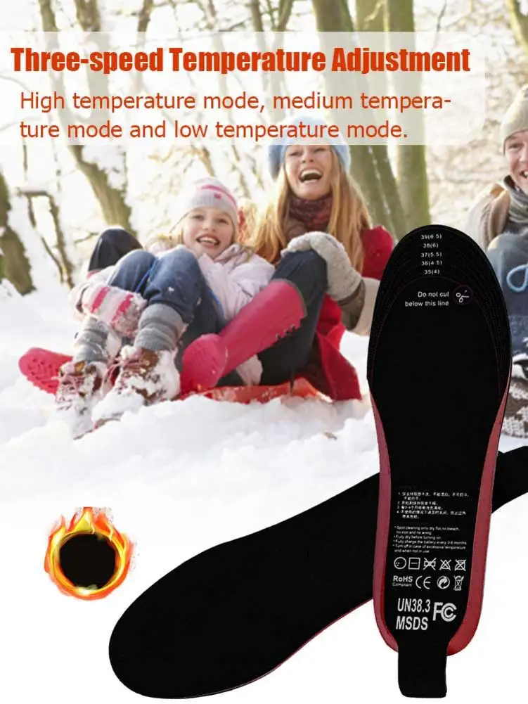 2100Mah Rechargeable Electric Heating Insoles With Remote Control Winter Warm Heated Sport Shoes Pads For Skiing Hunting | Спорт и