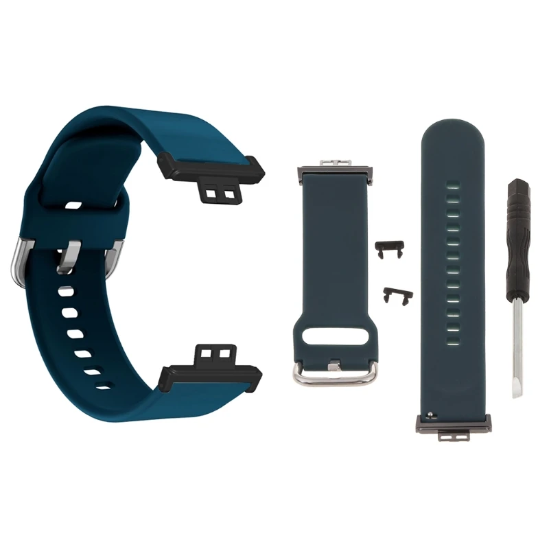 

Durable Solid Color Soft Silicone Wristband Watch Band Wrist Strap For-Huawei Watch Fit Smart Wristband Accessories